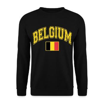 Drapeau de la Belgique - Sweat-shirt Unisexe - noir - Devant - Alina (178cm) & Michal (187cm)
