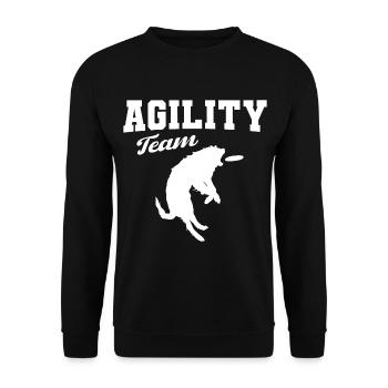 Agility Hunde Team - Unisex Pullover - Schwarz - Vorne - Alina (178cm) & Michal (187cm)