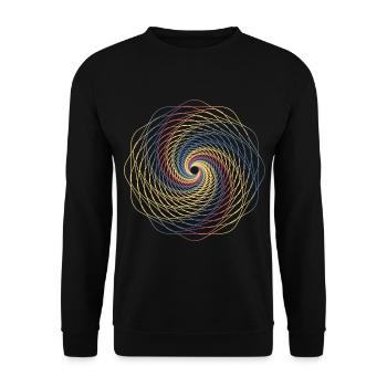 Sacred geometry spiral - Unisex Sweatshirt - black - Front - Alina (178cm) & Michal (187cm)