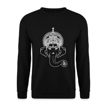 Dieu indien Ganesha - Sweat-shirt Unisexe - noir - Devant - Alina (178cm) & Michal (187cm)