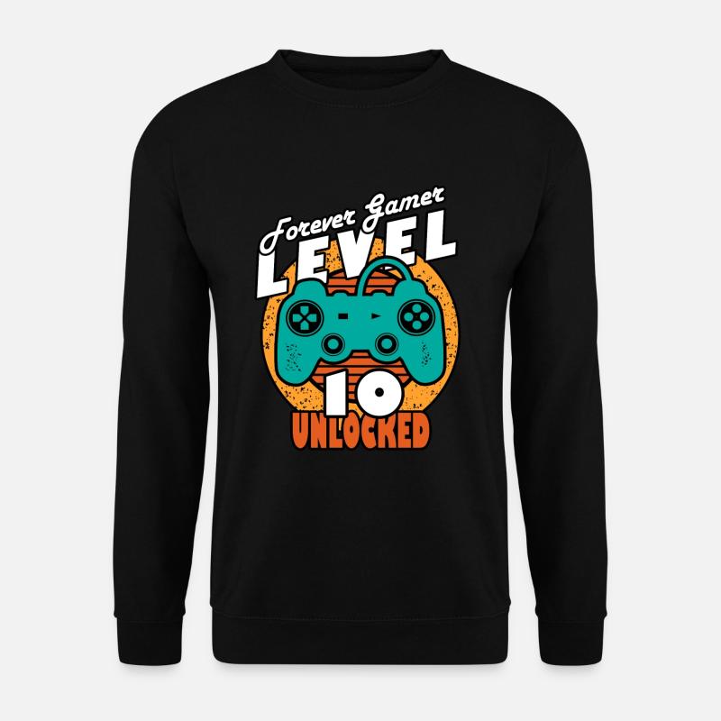 Geburtstag 10 Jahre Spieler Level 10 - Unisex Pullover - Schwarz