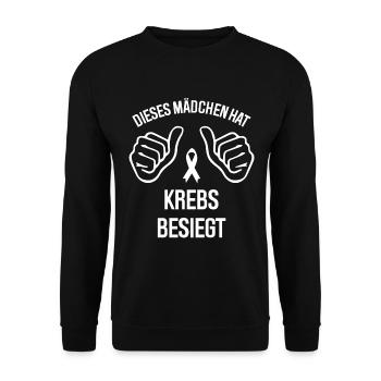 Dieses Mädchen hat Krebs besiegt - Unisex Pullover - Schwarz - Vorne - Alina (178cm) & Michal (187cm)