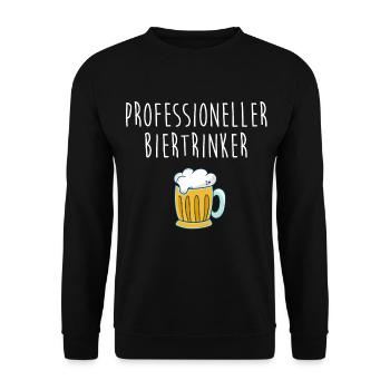 Professioneller Biertrinker - Unisex Pullover - Schwarz - Vorne - Alina (178cm) & Michal (187cm)
