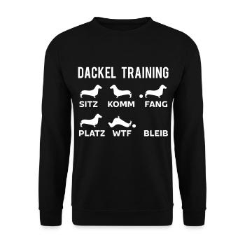 Dackel Training - Unisex Pullover - Schwarz - Vorne - Alina (178cm) & Michal (187cm)