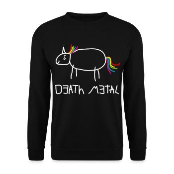Death Metal Unicorn - Unisex Sweatshirt - black - Front - Alina (178cm) & Michal (187cm)