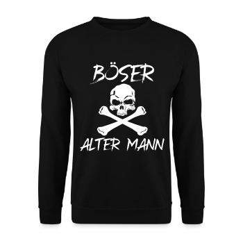 Böser alter Mann Totenkopf - Unisex Pullover - Schwarz - Vorne - Alina (178cm) & Michal (187cm)