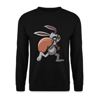 Bank Robber - Rabbit on Raid Robbery Ganove - Unisex Sweatshirt - black - Front - Alina (178cm) & Michal (187cm)