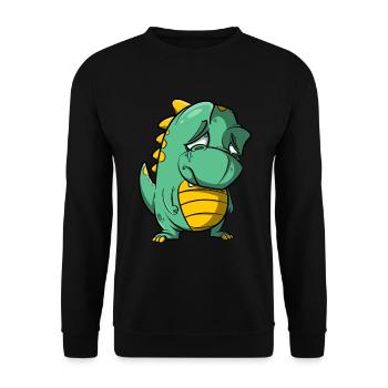 Sad dragon cries - farewell tears - Unisex Sweatshirt - black - Front - Alina (178cm) & Michal (187cm)