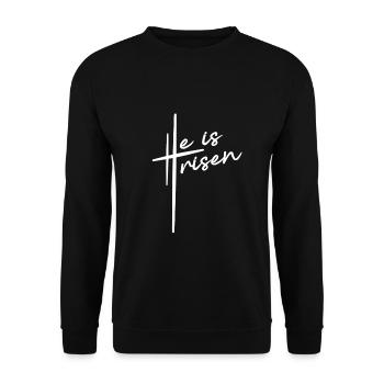 Christian Design Il est ressuscité - Sweat-shirt Unisexe - noir - Devant - Alina (178cm) & Michal (187cm)