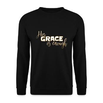 Conception chrétienne Sa grâce est suffisante - Sweat-shirt Unisexe - noir - Devant - Alina (178cm) & Michal (187cm)