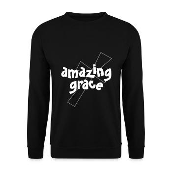 Design chrétien Amazing Grace - Sweat-shirt Unisexe - noir - Devant - Alina (178cm) & Michal (187cm)