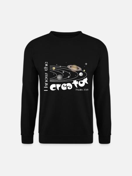 Christliches Design Ich kenne den Schöpfer Psalm 33:6 - Unisex Pullover - Schwarz
