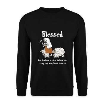 Conception chrétienne Des brebis bénies jouissant de la vie de Dieu - Sweat-shirt Unisexe - noir - Devant - Alina (178cm) & Michal (187cm)