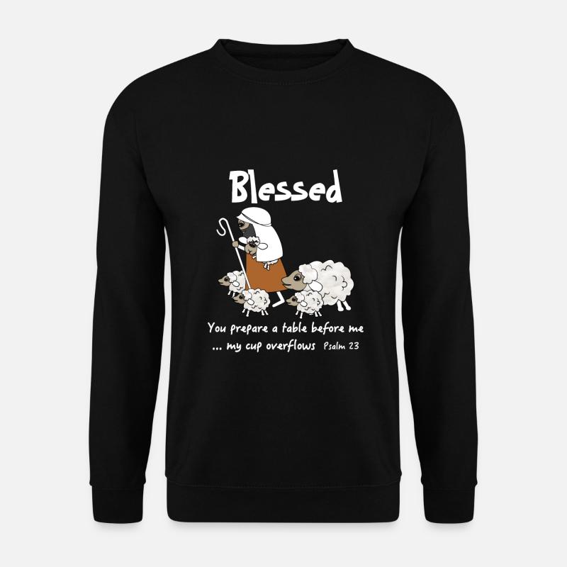Christliches Design Gesegnete Schafe genießen Gottes - Unisex Pullover - Schwarz