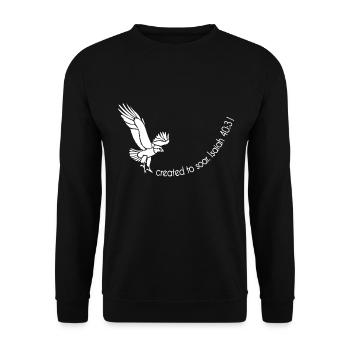 Christian Design Created to Soar Isaiah 40:31 - Unisex Sweatshirt - black - Front - Alina (178cm) & Michal (187cm)