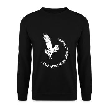 Christian Design Soaring on Eagle Wings Isaiah 40 - Unisex Sweatshirt - black - Front - Alina (178cm) & Michal (187cm)