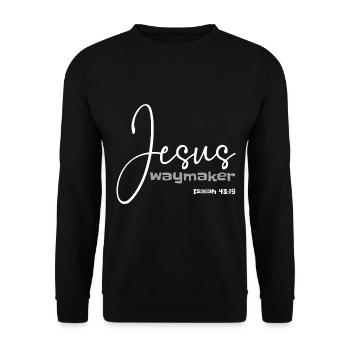 Christian Design Jesus mein Champion - Unisex Pullover - Schwarz - Vorne - Alina (178cm) & Michal (187cm)