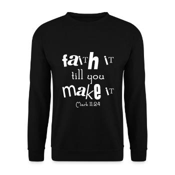 Christian Design Glaube es, bis du es markierst - Unisex Pullover - Schwarz - Vorne - Alina (178cm) & Michal (187cm)
