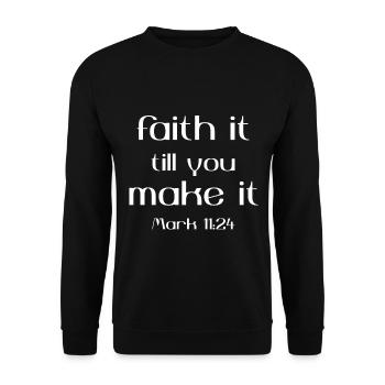 Christian Design Glaube es bis du es markierst - Unisex Pullover - Schwarz - Vorne - Alina (178cm) & Michal (187cm)