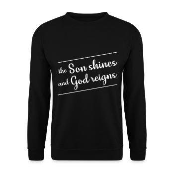 Christian Christmas Design Joy to the World - Unisex Sweatshirt - black - Front - Alina (178cm) & Michal (187cm)