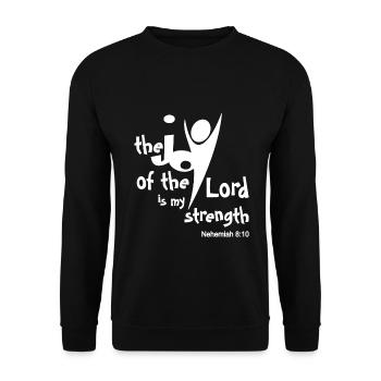 Christian Design the Joy of the Lord is My - Unisex Sweatshirt - black - Front - Alina (178cm) & Michal (187cm)