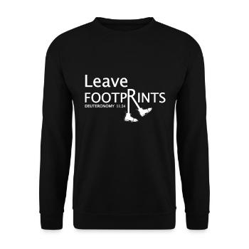 Christian Design Leave Footprints Deuteronomy 11: - Unisex Sweatshirt - black - Front - Alina (178cm) & Michal (187cm)