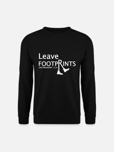 Christian Design Leave Footprints Deuteronomium 11: - Unisex Pullover - Schwarz