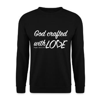 Christian Design God Crafted with Love Psalm 139 - Unisex Sweatshirt - black - Front - Alina (178cm) & Michal (187cm)