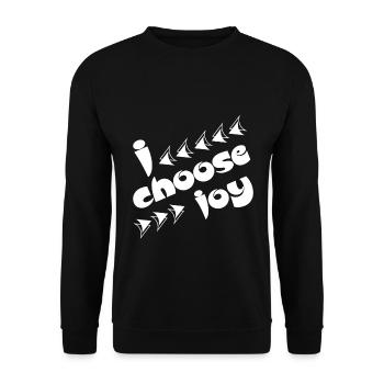 Christian Design I Choose Joy - Unisex Sweatshirt - black - Front - Alina (178cm) & Michal (187cm)