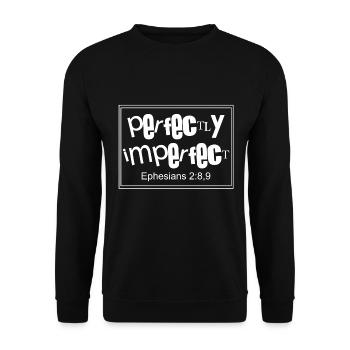 Design chrétien imparfaitement parfait - Sweat-shirt Unisexe - noir - Devant - Alina (178cm) & Michal (187cm)