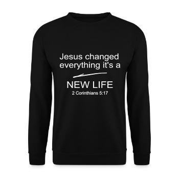 Le design chrétien C’est une nouvelle vie 2 Corinthiens 5 - Sweat-shirt Unisexe - noir - Devant - Alina (178cm) & Michal (187cm)