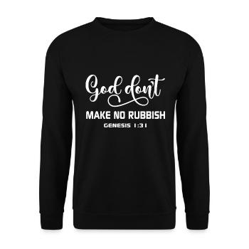 Christian Design God Don't Make No Rubbish Gen 1 - Unisex Sweatshirt - black - Front - Alina (178cm) & Michal (187cm)