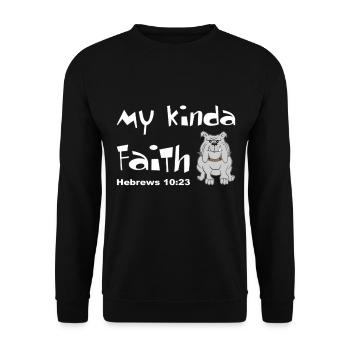 Christian Design My Kinda Faith Bulldog Hebrews - Unisex Sweatshirt - black - Front - Alina (178cm) & Michal (187cm)