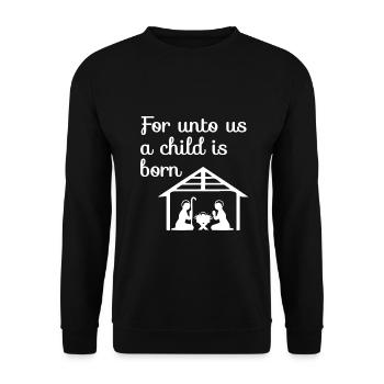 Crèche de Noël chrétienne - Sweat-shirt Unisexe - noir - Devant - Alina (178cm) & Michal (187cm)