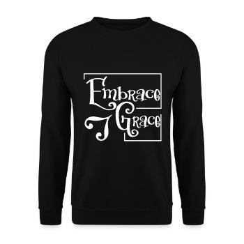 Le design chrétien embrasse la grâce - Sweat-shirt Unisexe - noir - Devant - Alina (178cm) & Michal (187cm)