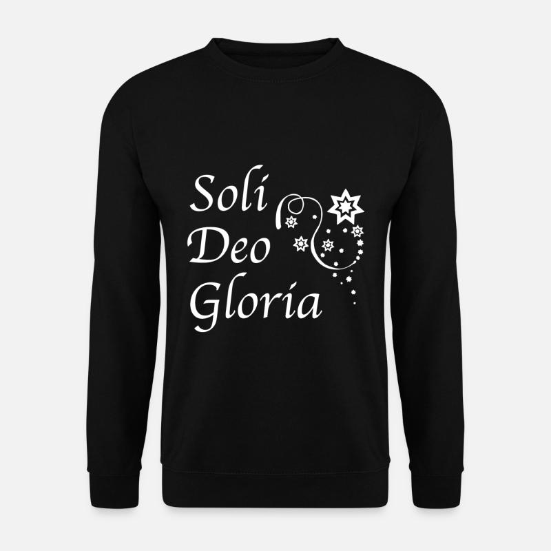 Christliches Design Soli Deo Gloria bedeutet Ruhm - Unisex Pullover - Schwarz