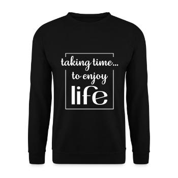 Le design chrétien prend le temps de profiter de la vie - Sweat-shirt Unisexe - noir - Devant - Alina (178cm) & Michal (187cm)