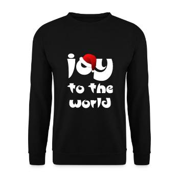 Christian Christmas Design Joy to the World - Unisex Sweatshirt - black - Front - Alina (178cm) & Michal (187cm)