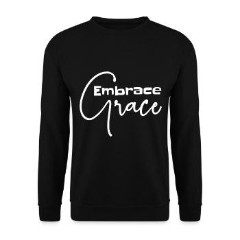 Le design chrétien embrasse la grâce - Sweat-shirt Unisexe - noir - Devant - Alina (178cm) & Michal (187cm)