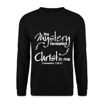 Christian Design Christus in mir Kolosser 1 Vers - Unisex Pullover - Schwarz - Vorne - Alina (178cm) & Michal (187cm)