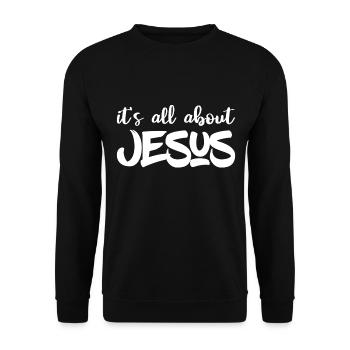 Conception chrétienne Tout tourne autour de Jésus - Sweat-shirt Unisexe - noir - Devant - Alina (178cm) & Michal (187cm)