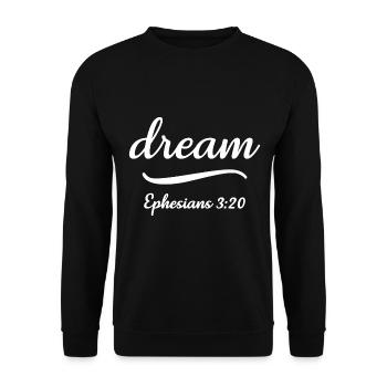 Christian Design Traum Epheser 3 Vers 20 - Unisex Pullover - Schwarz - Vorne - Alina (178cm) & Michal (187cm)