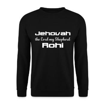 Christian Design Jehovah Rohi Psalm 23 - Unisex Sweatshirt - black - Front - Alina (178cm) & Michal (187cm)