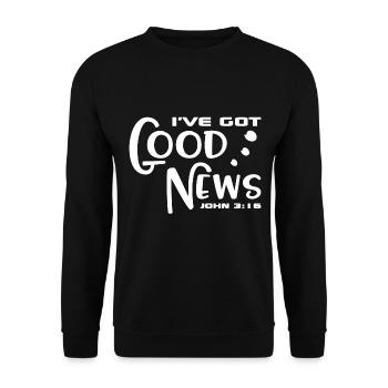 Christian Design Good News John 3 16 - Unisex Sweatshirt - black - Front - Alina (178cm) & Michal (187cm)