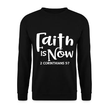 Christian Design Faith ist jetzt 2 Korinther 5 - Unisex Pullover - Schwarz - Vorne - Alina (178cm) & Michal (187cm)