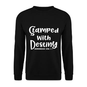 Dessin chrétien estampillé du destin Jérémie 29 - Sweat-shirt Unisexe - noir - Devant - Alina (178cm) & Michal (187cm)