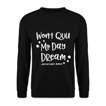 Le design chrétien ne quittera pas mon rêve Jérémie - Sweat-shirt Unisexe - noir - Devant - Alina (178cm) & Michal (187cm)
