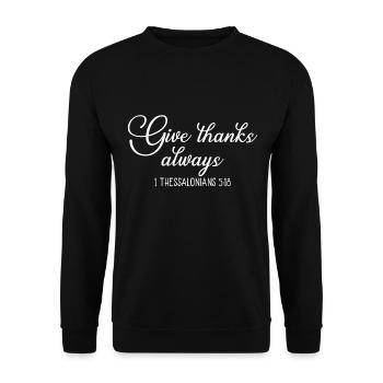 Christian Design Danke immer 1 - Unisex Pullover - Schwarz - Vorne - Alina (178cm) & Michal (187cm)