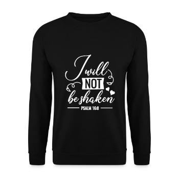 Dessein chrétien Je ne serai pas ébranlé Psaume 16 - Sweat-shirt Unisexe - noir - Devant - Alina (178cm) & Michal (187cm)