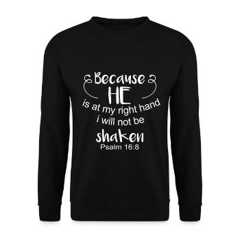 Le design chrétien je ne serai pas ébranlé - Sweat-shirt Unisexe - noir - Devant - Alina (178cm) & Michal (187cm)